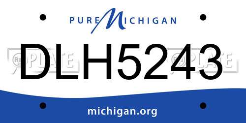 DLH5243 Michigan License Plate
