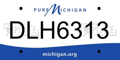 DLH6313 Michigan License Plate