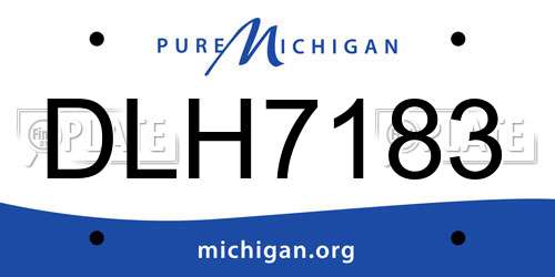 DLH7183 Michigan License Plate