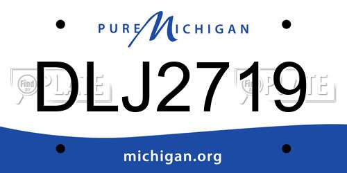 DLJ2719 Michigan License Plate