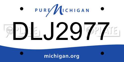 DLJ2977 Michigan License Plate
