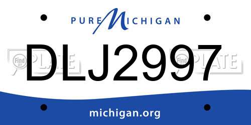 DLJ2997 Michigan License Plate