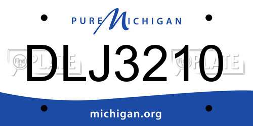 DLJ3210 Michigan License Plate