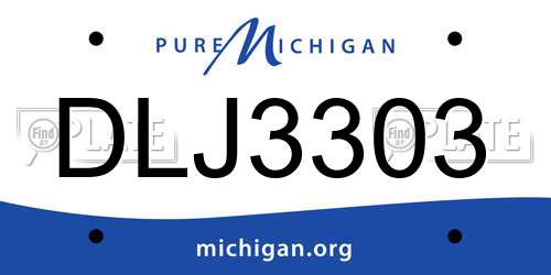 DLJ3303 Michigan License Plate