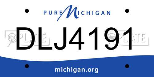 DLJ4191 Michigan License Plate