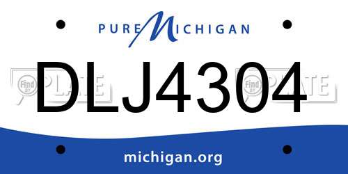 DLJ4304 Michigan License Plate
