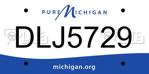 DLJ5729 Michigan License Plate