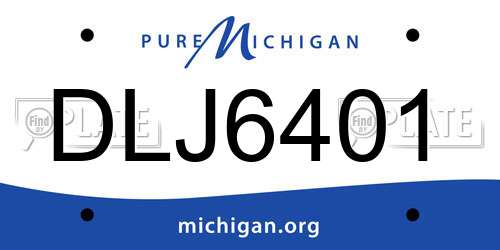DLJ6401 Michigan License Plate