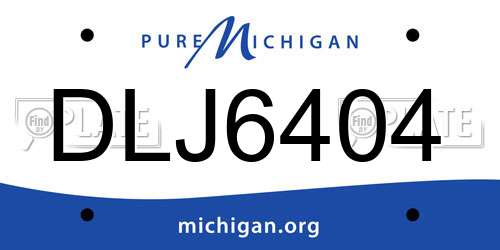 DLJ6404 Michigan License Plate