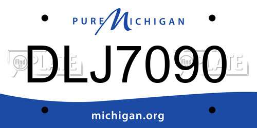 DLJ7090 Michigan License Plate