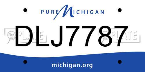 DLJ7787 Michigan License Plate