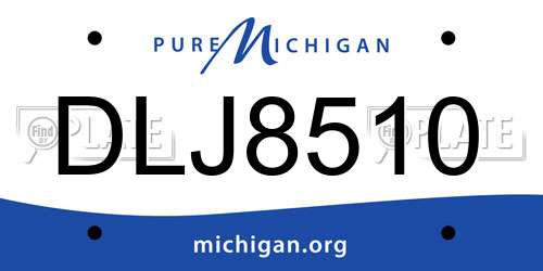 DLJ8510 Michigan License Plate