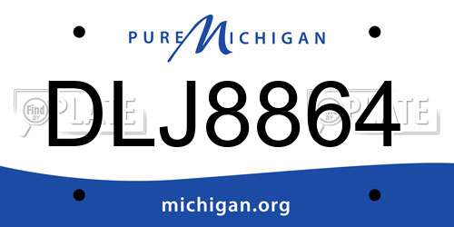 DLJ8864 Michigan License Plate