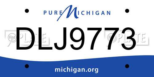 DLJ9773 Michigan License Plate