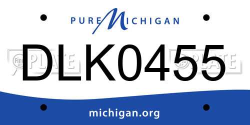 DLK0455 Michigan License Plate