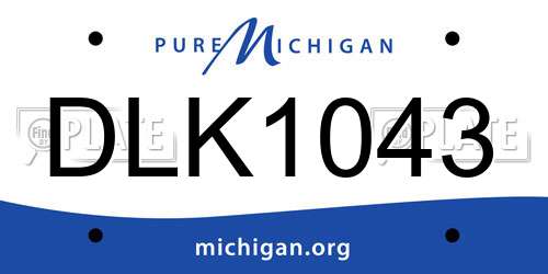 DLK1043 Michigan License Plate