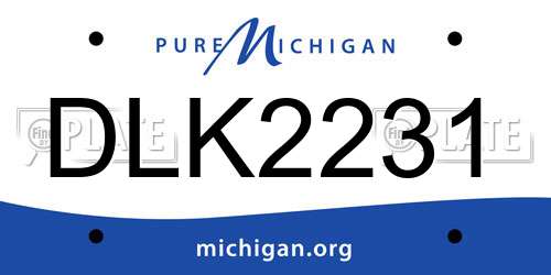 DLK2231 Michigan License Plate