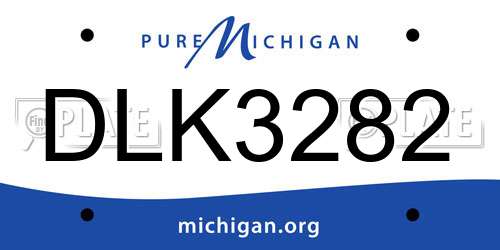 DLK3282 Michigan License Plate