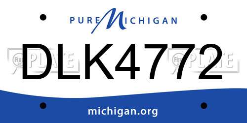 DLK4772 Michigan License Plate