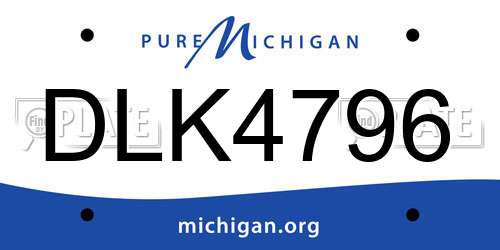 DLK4796 Michigan License Plate