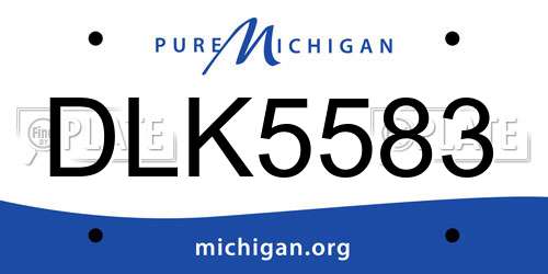 DLK5583 Michigan License Plate