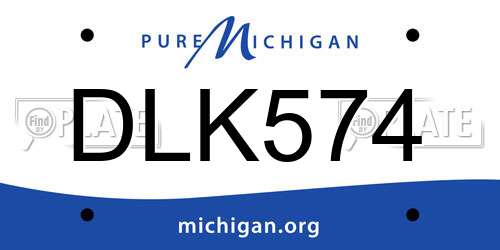 DLK574 Michigan License Plate