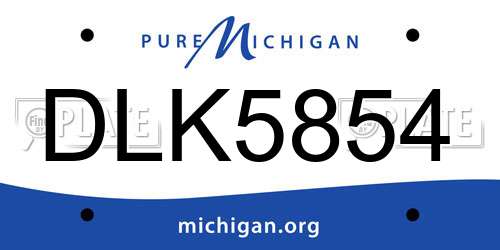 DLK5854 Michigan License Plate