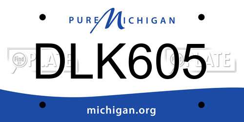 DLK605 Michigan License Plate