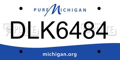 DLK6484 Michigan License Plate