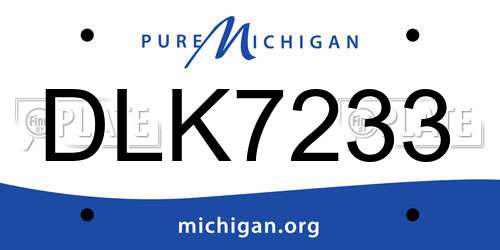 DLK7233 Michigan License Plate