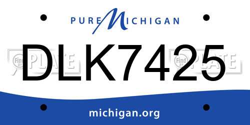 DLK7425 Michigan License Plate
