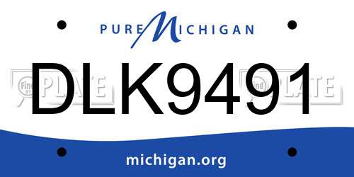 DLK9491 Michigan License Plate