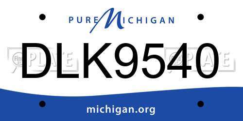 DLK9540 Michigan License Plate
