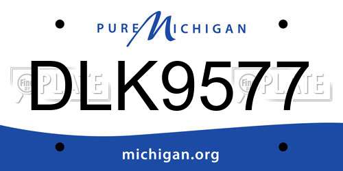 DLK9577 Michigan License Plate