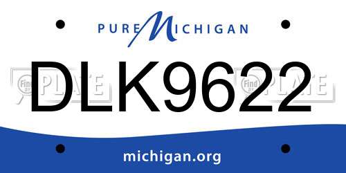DLK9622 Michigan License Plate