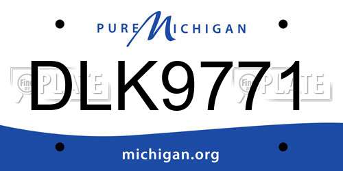 DLK9771 Michigan License Plate