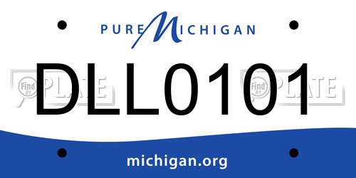 DLL0101 Michigan License Plate