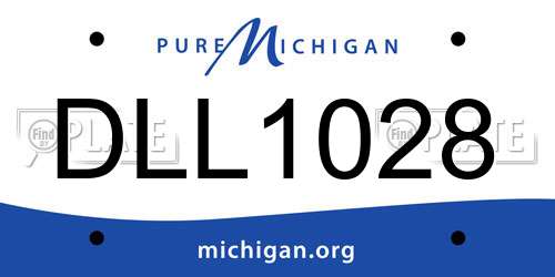 DLL1028 Michigan License Plate