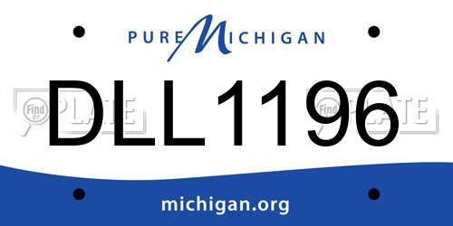DLL1196 Michigan License Plate