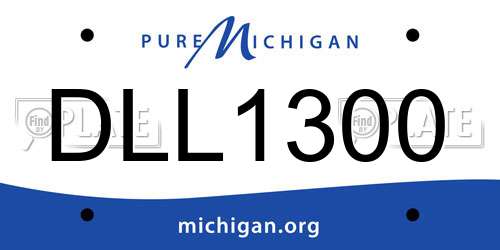 DLL1300 Michigan License Plate