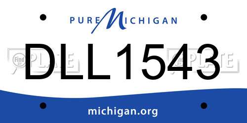DLL1543 Michigan License Plate