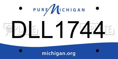 DLL1744 Michigan License Plate