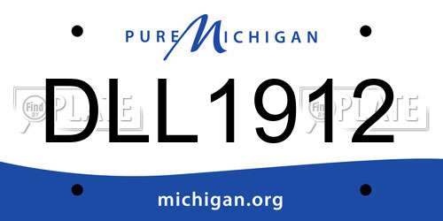DLL1912 Michigan License Plate