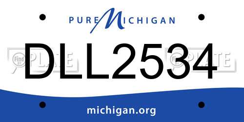 DLL2534 Michigan License Plate