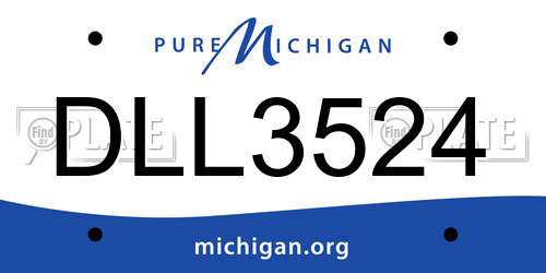 DLL3524 Michigan License Plate