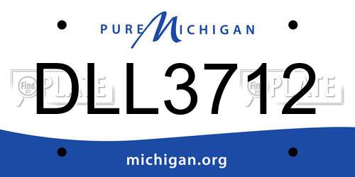 DLL3712 Michigan License Plate