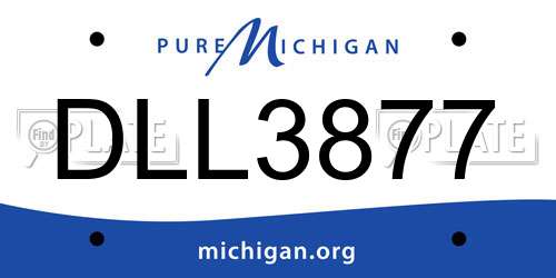 DLL3877 Michigan License Plate