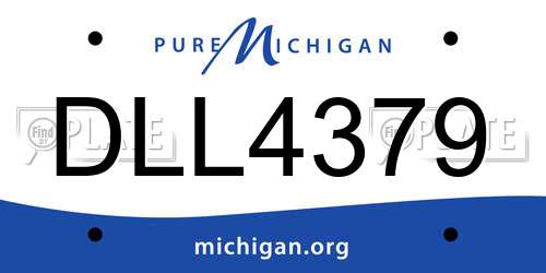 DLL4379 Michigan License Plate