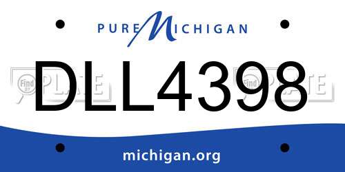 DLL4398 Michigan License Plate