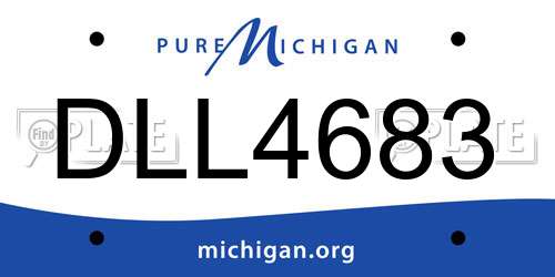 DLL4683 Michigan License Plate